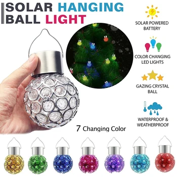 Кристални решетки топката тела на слънчевата енергия, което променя цвета на led градински осветителни тела