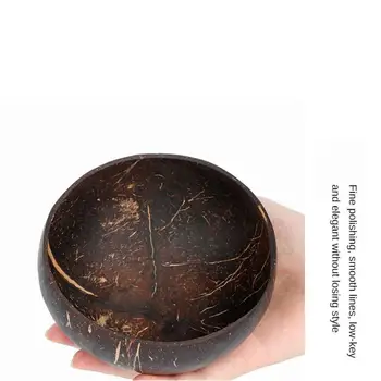 Купа за Салаха Дългогодишна изобретателност Материал с прозрачна текстура - твърда черупка от кокосов орех, което прави дървена купа идеална за ежедневна употреба