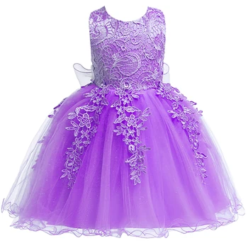 Лятото дантелено принцеса рокля без ръкави за малки момичета, детски бальная пакетче, официалната детски дрехи за парти /сватба / за рожден Ден