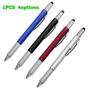 Многофункционална химикалка писалка 7 In1, Модерните ръчни инструменти, Измервателна техническа владетел, Отвертка, Стилус със сензорен екран, нивото на алкохол