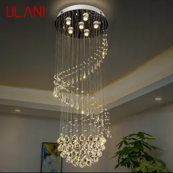 Модерен кристална окачен лампа ULANI, луксозна led креативна въртящата полилей, лампа за дома, хол, две нива вили