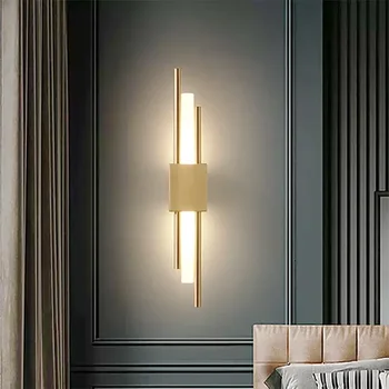 Модерният led, с монтиран на стената лампа за прикроватной нощни шкафчета в спалнята, фонова стена, мраморни стенни лампи, телевизор в близост до коридор, украса за дома Illuminatio