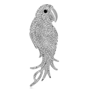Модни брошка с отложено във формата на птица-папагал Австрийската Брошка за жени Кристал Кристал Булката