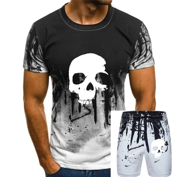 Мъжка тениска с череп на вампир, мъжка тениска с трафаретным принтом