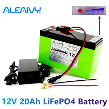 Нов блок на литиеви батерии Power Display 12v 20ah LiFePO4 Идеален за слънчева енергия и акумулатори електрически + зарядно устройство 12v 3a
