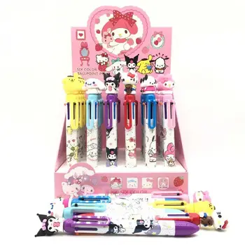 Нова химикалка химикалка от аниме Sanrio Kawaii Mymelody Cinnamoroll Kuromi Мультяшная креативна силиконова кукла Притискателния тип Студентски Неутрална Дръжка