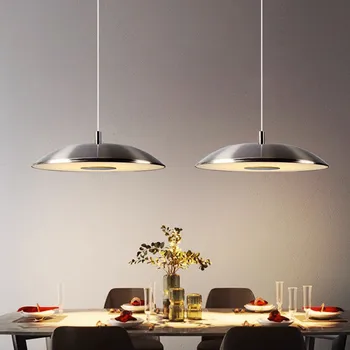 Окачен лампа в скандинавски стил, дизайнерска лампа foscarini, хромирана лампа, кафе кухненски остров, осветление на хола, трапезария