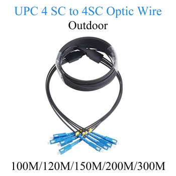 Оптичен Разклонител UPC от 4 SC до 4 SC Однорежимный 4-жилен Пластир Кабел за външно преобразуване на 100 М/120 M/150 M/200 М/300 М Оптичен кабел