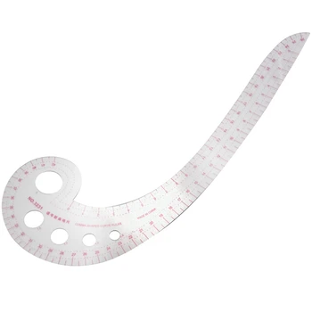 Пластмасова Прозрачна Линия на Френската Крива Дължина 3x11,8 Инча под Формата На Запетая Spline