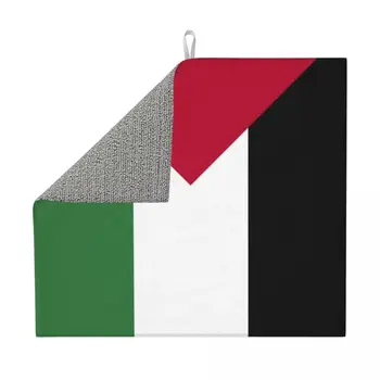 Подложка за сушене на чинии с палестинския флага за кухня Абсорбиращи бързо съхнещи палестинските патриотични кърпи от микрофибър