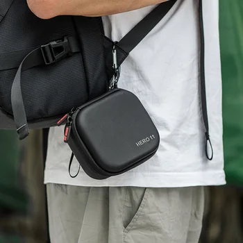 Преносима чанта за съхранение на аксесоари за камери GoPro HERO 11, чанта за носене, чанта от изкуствена кожа, фолио, изработени от закалено стъкло, силиконов защитен калъф