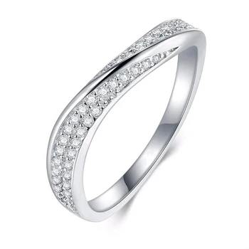 Прости елегантен пръстен Huitan сребърен цвят за жени с блестящи фианитным камък, фини дамски аксесоари, сватбени модни бижута