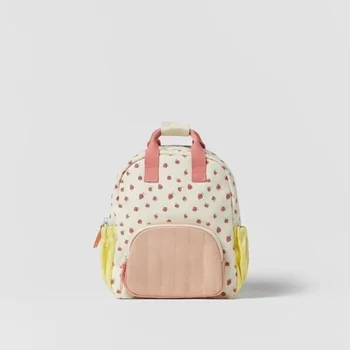 Раница-чанта с принтом ягоди за момичета, детски ежедневни сладки училищни чанти за деца, модерни раници нов стил, детски чанти