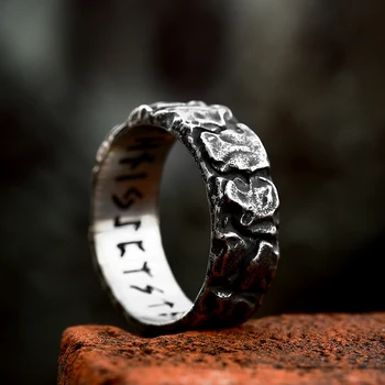 Реколта пръстени от неръждаема стомана с надпис Nordic Viking, размер 7-13