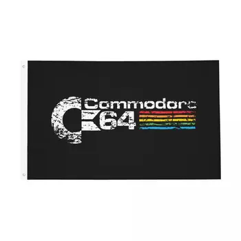 Ретро Флаг Commodore 64 е Устойчив На Избледняване Открит Банер C64 Amiga Computer Онази Nerd Полиестер Подвесное Украса 90x150 см