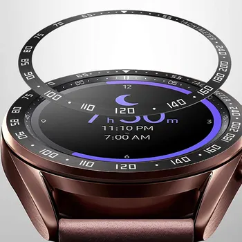 Семицветная скала Bezel Пръстен за Samsung Galaxy Watch 3 Стоманена bezel със защита от надраскване Пръстен Залепваща делото Модни детайли за часовника 41 мм