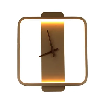 Скандинавски led монтиран на стената лампа, Артистичен Дизайн часа, с монтиран на стената лампа Творчески Преминаване Спалня Хол Фон боядисани стени Стенни аплици Осветление