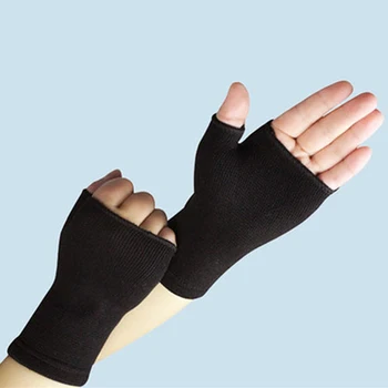 Спорт на открито, планинско колоездене Черно-Бели Плетени Ластични Топли ръкавици без пръсти на полпальца