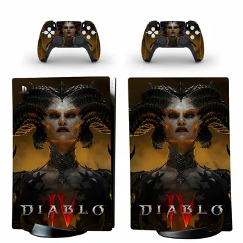Стикер на корицата на Diablo 4 Devil Lilith PS5 Digital Edition стикер на конзолата и контролери, Vinyl стикер на корицата на PS5