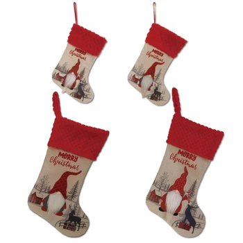 Стил Коледни Чорапи Украшение на Коледната Окачване на Коледа за Входната Врата на Дома на Feliz Навидад Окачен Врата Знак Коледен Чорап