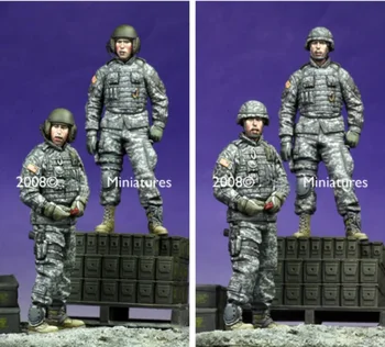 Събраната модел фигури от смола в мащаб 1/35, модерен военен комплект за екипажа на СЛЪНЦЕТО САЩ (2 фигурки) Разобранные небоядисана играчки със собствените си ръце
