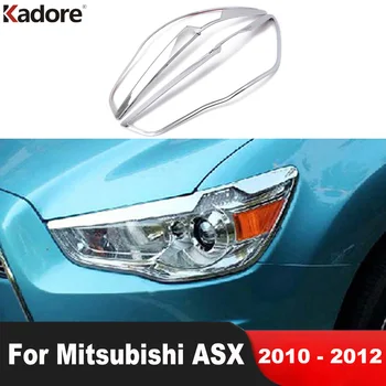 Тампон на капака лампи край на светлина за suv на Mitsubishi ASX 2010 2011 2012 Хромирани авто Аксесоари Формоване за фарове райе