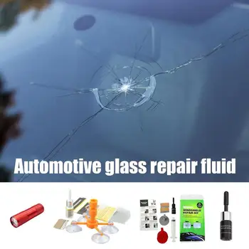 Течност за ремонт автостекол, Ремонт на пукнатини на предното стъкло на автомобила, по-трайно средство за премахване на драскотини, Възстановяване на пукнатини на предното стъкло за очила, автомобилен аксесоар
