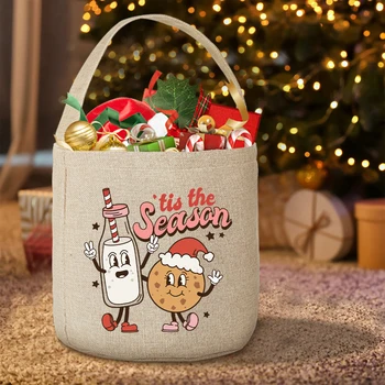 Това Ваканционни имоти Коледна чанта С Принтом, Коледни Подаръци За Момчета И Момичета, Чанти-кофа, филтър За Коледни Играчки, Чанта-Тоут, Изискан Подарък чанта За Бонбони