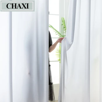 Тюлевые завеси CHAXI Modern Window за всекидневната, вуалевые дантелени завеси в стил риба кост, прозрачни завеси за спалня, щори, кухненски плот