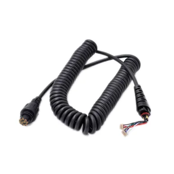 Удлинительный кабел микрофон SM25A1 10 игли за динамиката на Hytera MD650 MD655 MD652i, Растягивающийся пружинен кабел, Свързване на аксесоар