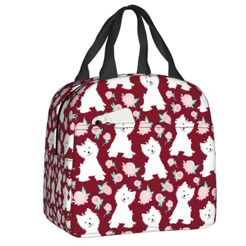 Утепленная чанта за кучета Уест Хайленд Уайт териер с цветовете на Уест Хайленд Уайт териер за къмпинг, хладилник за кученца, термос за обяд