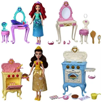 Фигурка на принцеса Дисни, скрин, Кухненски заключване, имитация на сцената, Снежанка, Пепеляшка, Аврора, играчки за ролеви игри