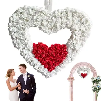 Форми на вратата на Валентин сърце венец, Роза, сватбен ден, сватбен изкуствен венец за св. Валентин и деня на годишнината