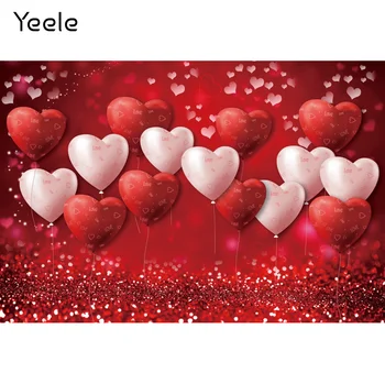 Фотосесията Yeele в Деня на Св. Валентин, Червено сърце, Балон, Боке, Снимков фон за фото студио