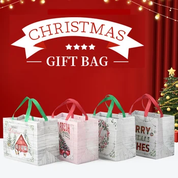 Чанти-тоут от нетъкан текстил С Коледа, Подарък торбички за опаковане на бонбони и бисквити Навидад Decoration Noel Аксесоари за коледното парти 2024