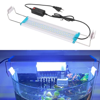 Штепсельная щепсел EU / US, бяло-синя, супертонкая led лампа за аквариум, 28/48 см, осветление за отглеждане на водни растения в аквариума