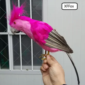 нова реалистична ярко розовият модел папагал, имитирующая пяна и перо, голяма подарък птица-папагал е на около 42 см xf0217